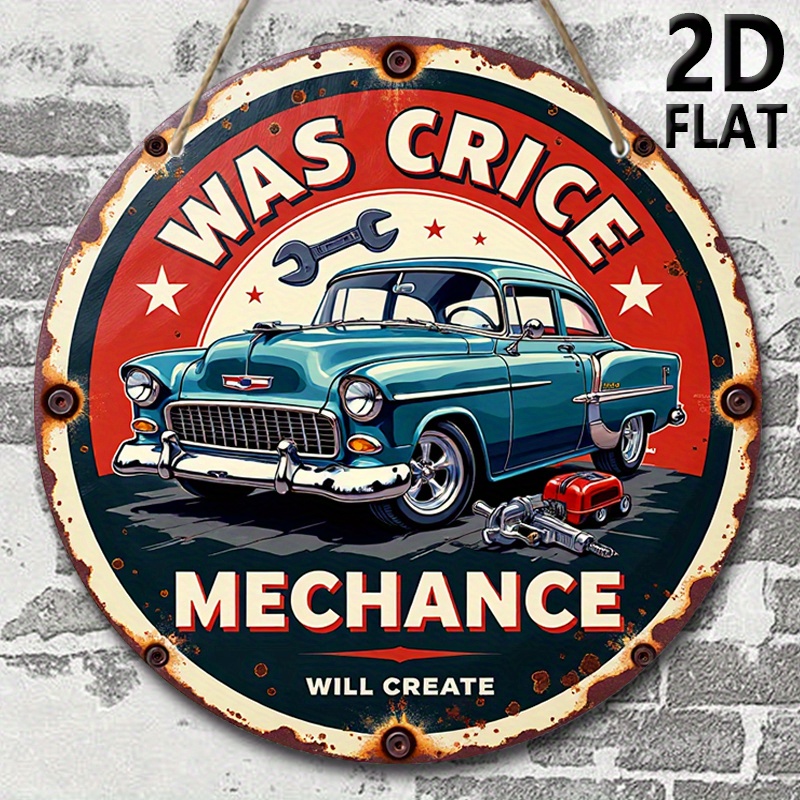 Auto Repair Shop Logo - 2D plane, retro auto repair shop