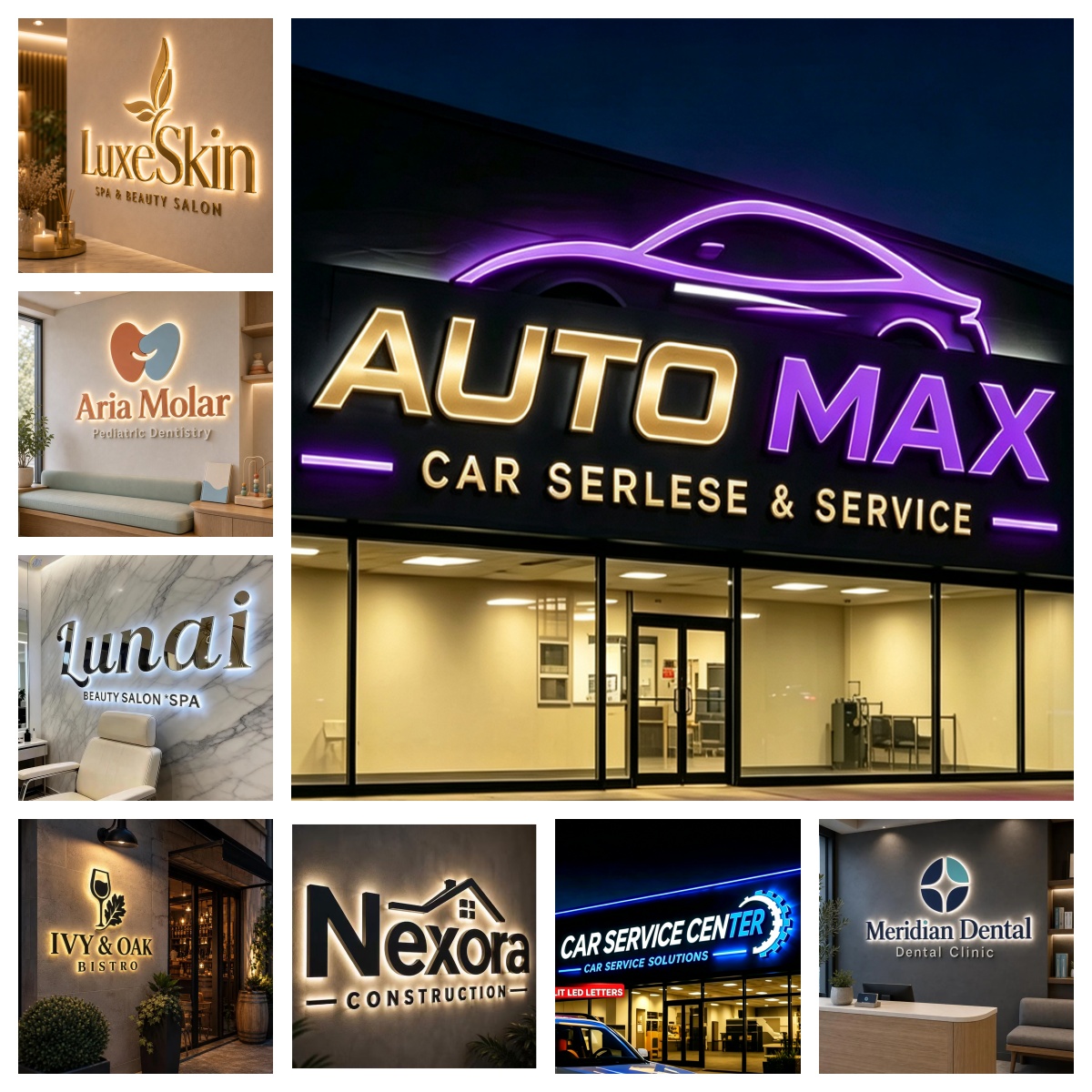 3D Custom LED Illuminated Lett - đánh giá và giá Auto Repair Shop Logo